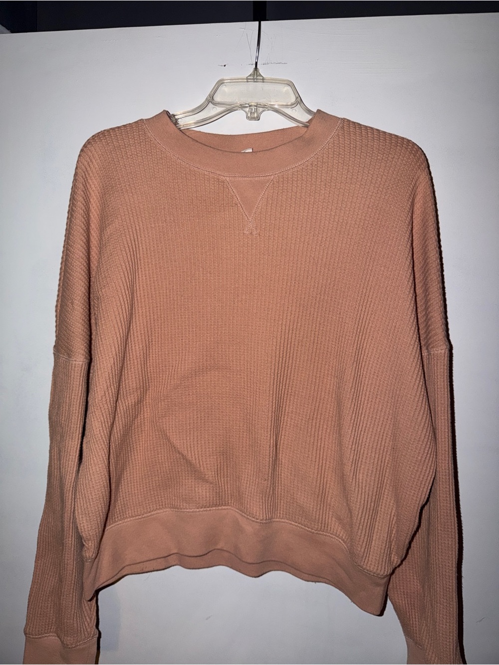 GAP Waffle-Knit Crew Sweater - Dusty Rose